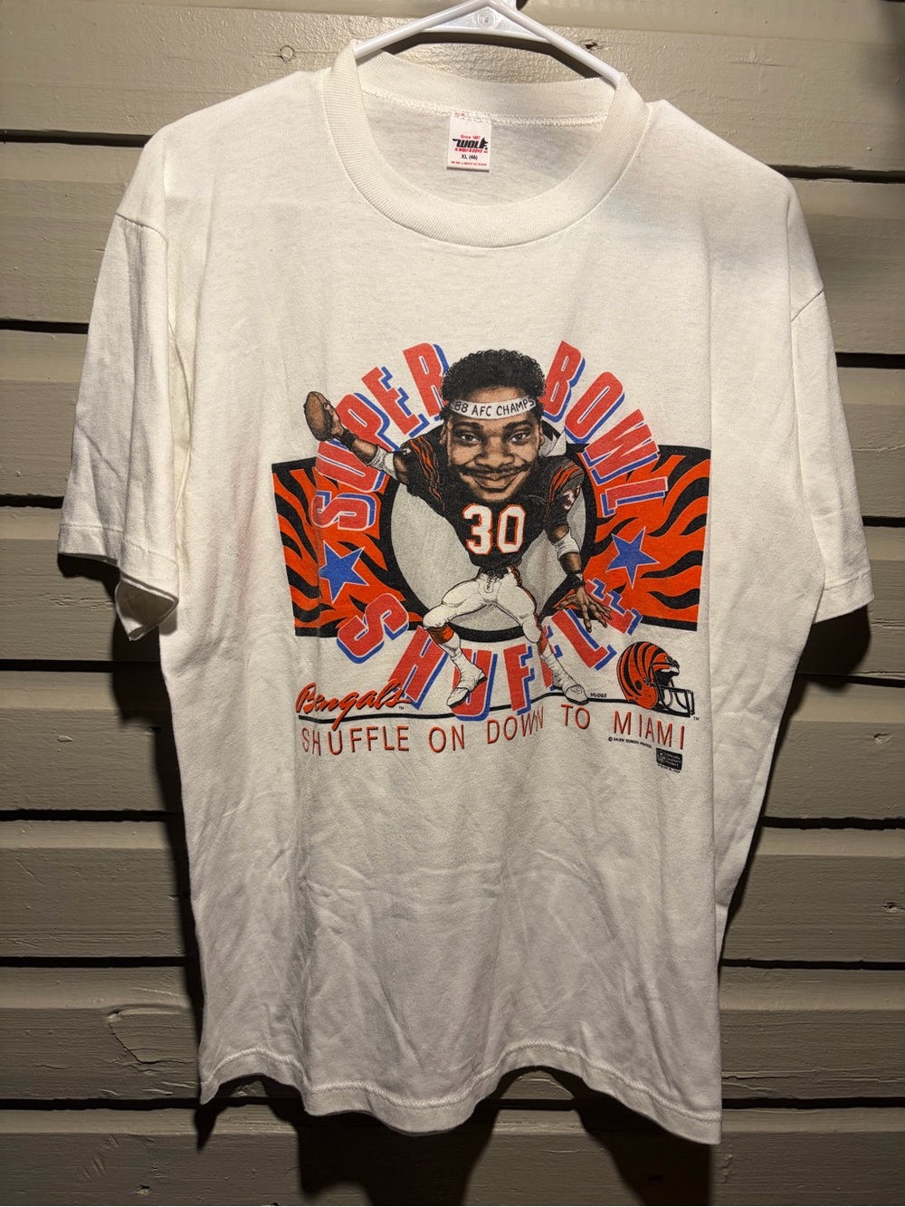 Vintage 1988 Super bowl shuffle graphic print Cincinnati Bengals shirt size xl